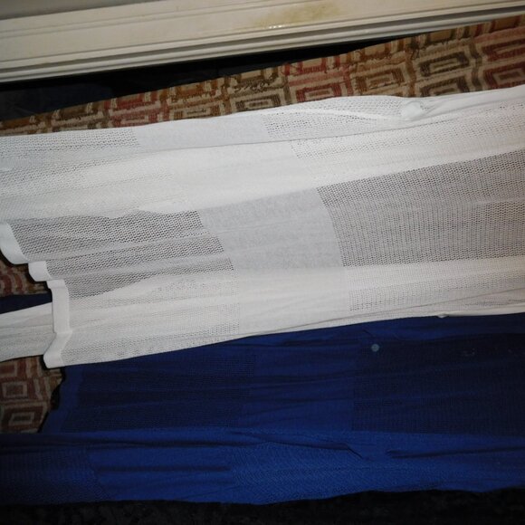 2X WHITE Melissa McCarthy Seven7 Open Front Sleeveless Knit Cardigan Duster - Picture 8 of 10